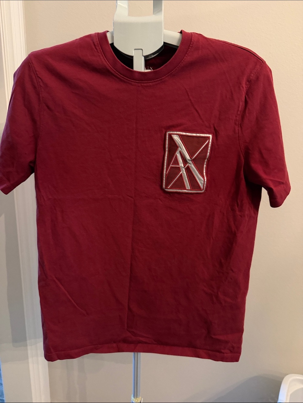 Armani Exchange Maroon Graphic 'Reflective' Tee